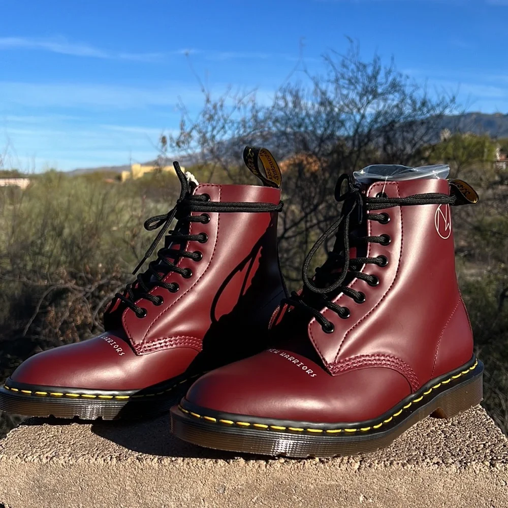 🏴󠁧󠁢󠁥󠁮󠁧󠁿 New MIE Undercover x Dr. Martens Cherry Red 1460 Boots UK 7 - Picture 16 of 17